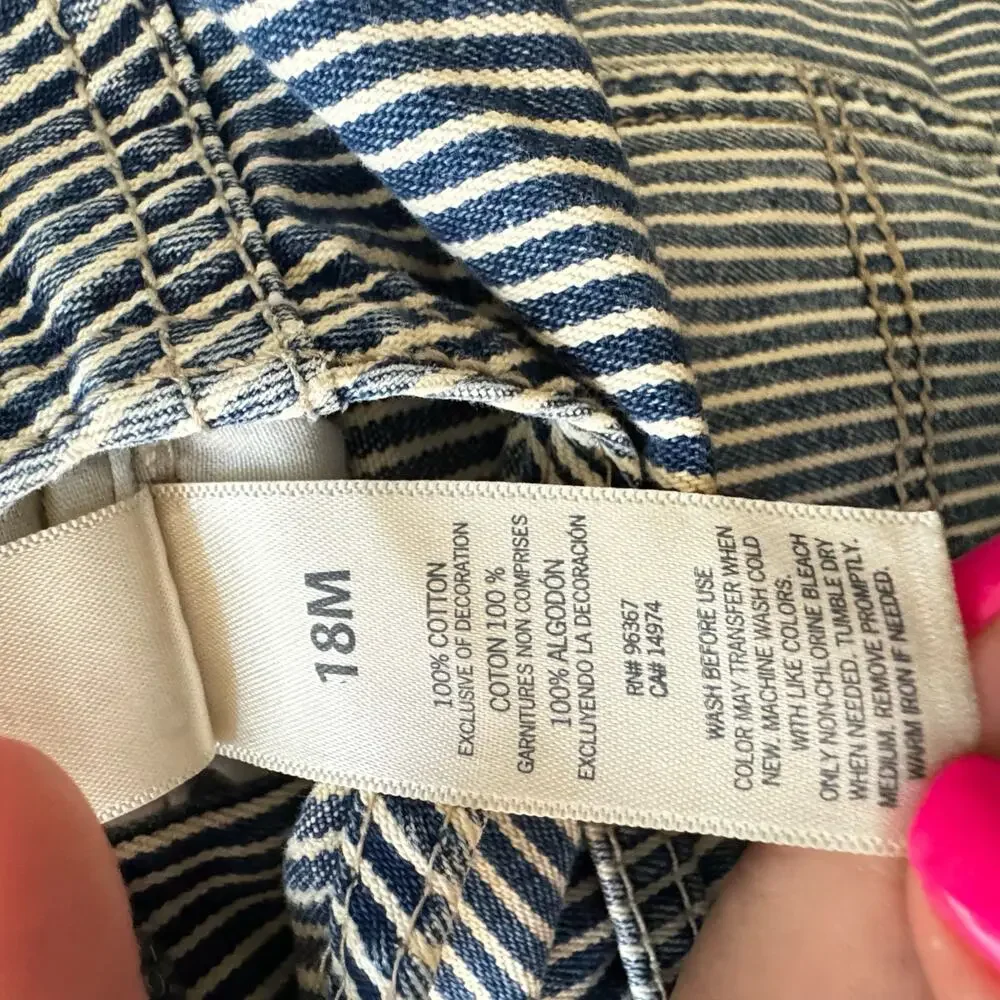 OshKosh B'Gosh Vestbak Overalls Railroad Train Conductor Overalls Size 18M